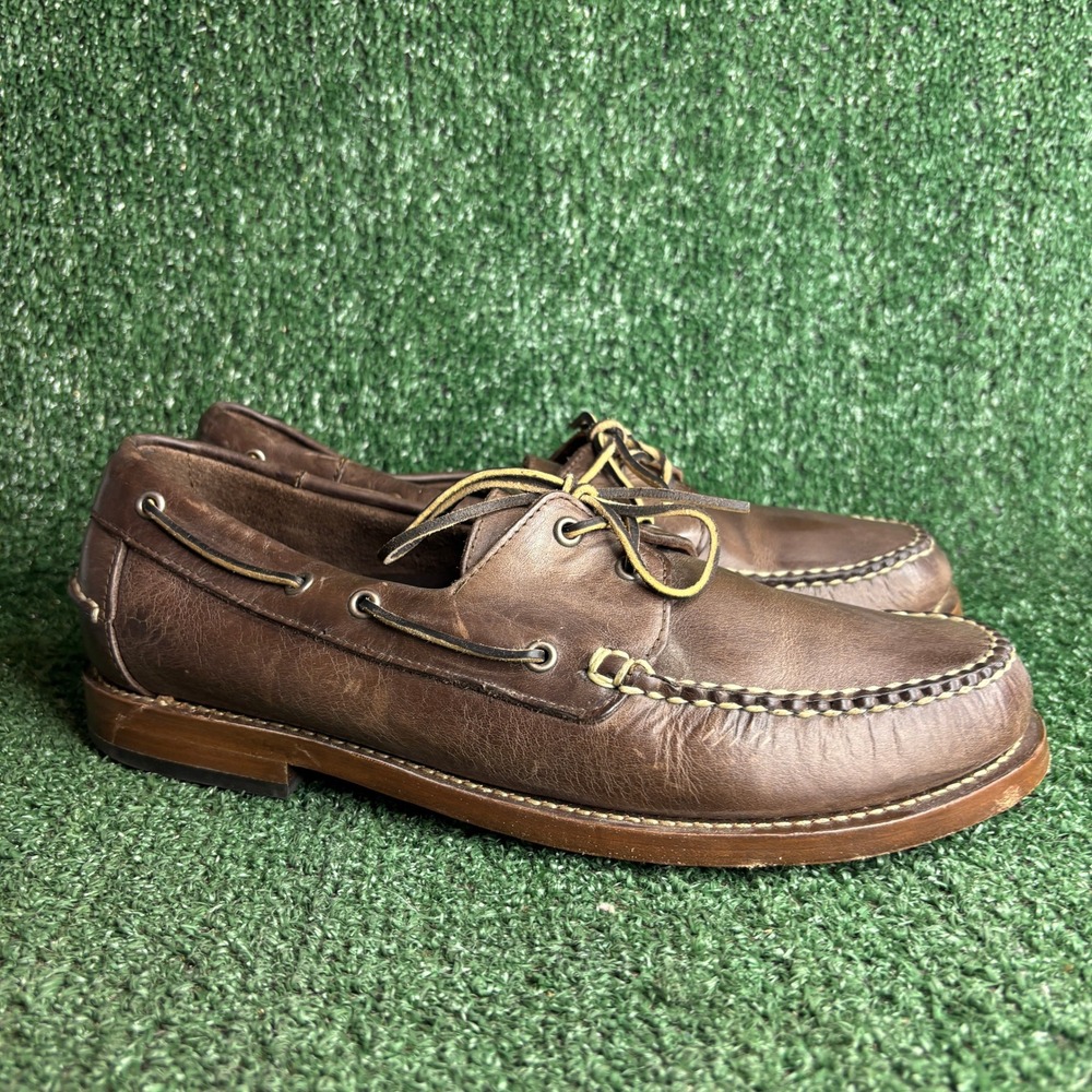 Thursday Boot Co. Everyday Handcrafted Leather Moc Boat Shoes Brown Mens Sz 10.5